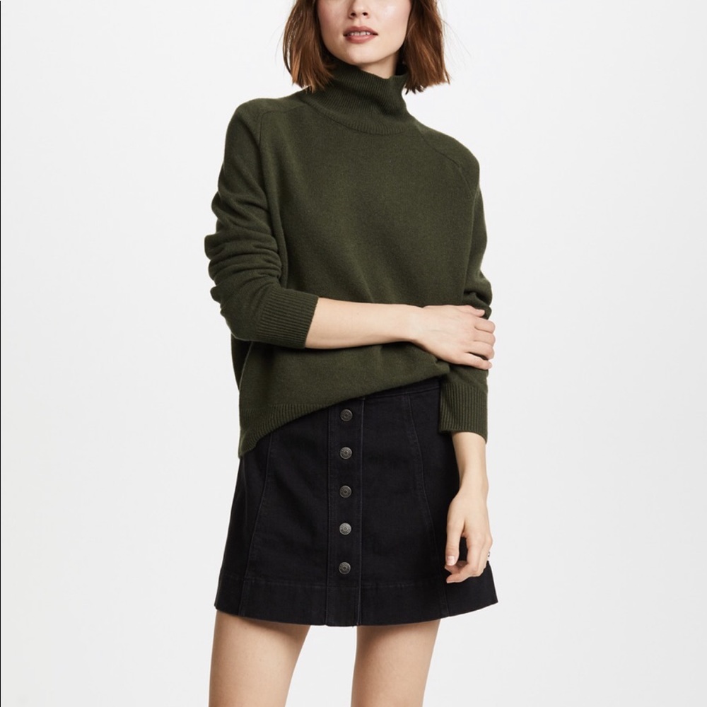 Madewell Black Denim Button-Front Miniskirt